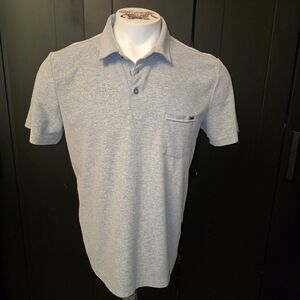 Vuori Light Heather Gray Short-Sleeve Polo with Chest Pocket